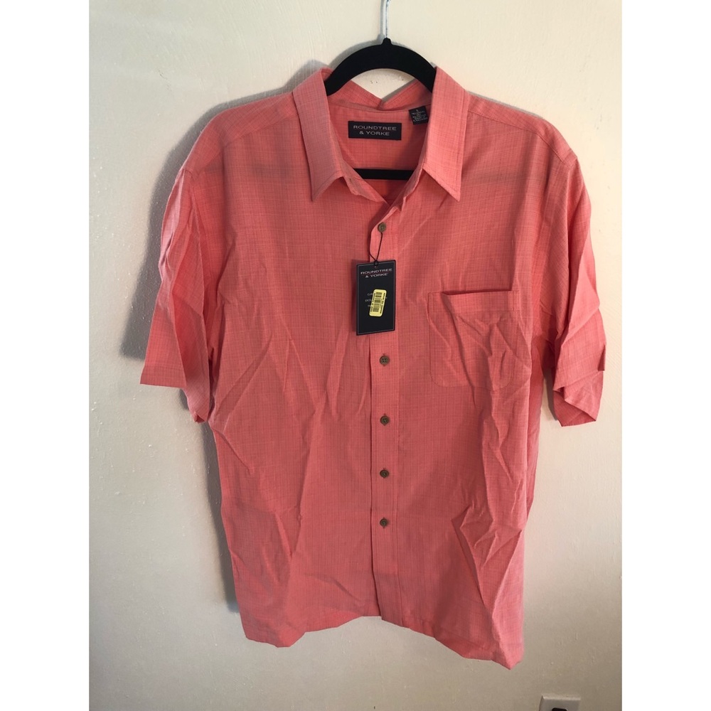 Pink Salmon Lightweight Button Down Short Sleeve